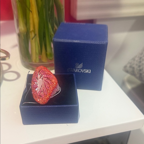 Swarovski | Jewelry | Swarovski Fiery Red Crystal Ring | Poshmark